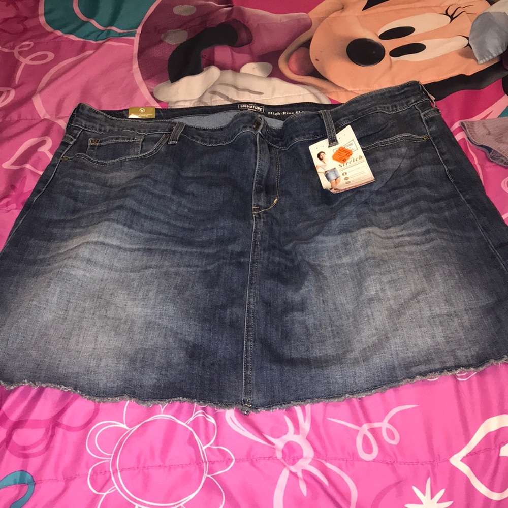Plus size denim mini skirt
